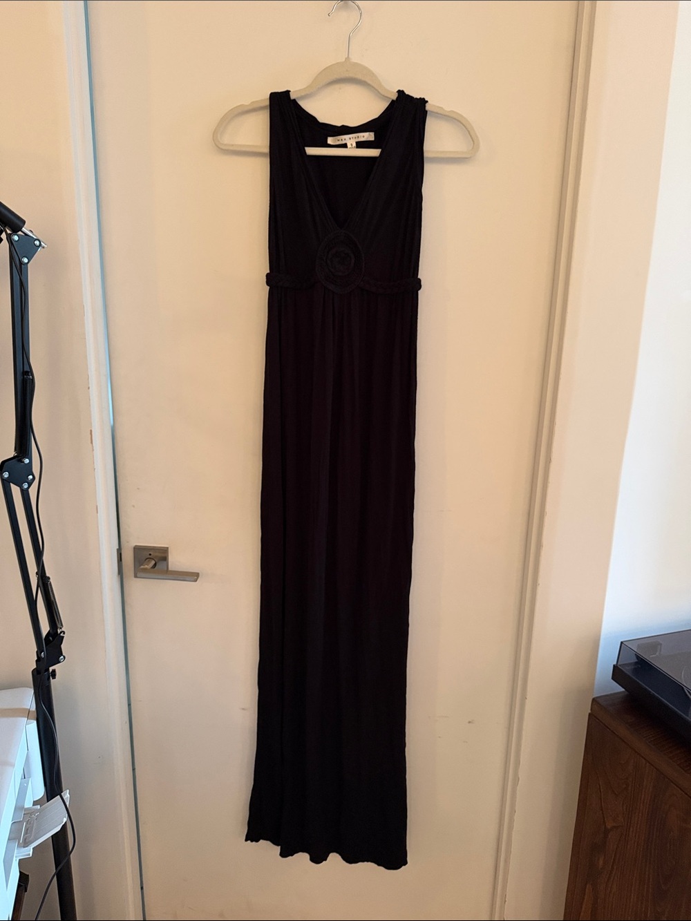 Vintage Y2K Max Studio Maxi Dress S Rosette Braided Sleeveless Bias Whimsigoth
